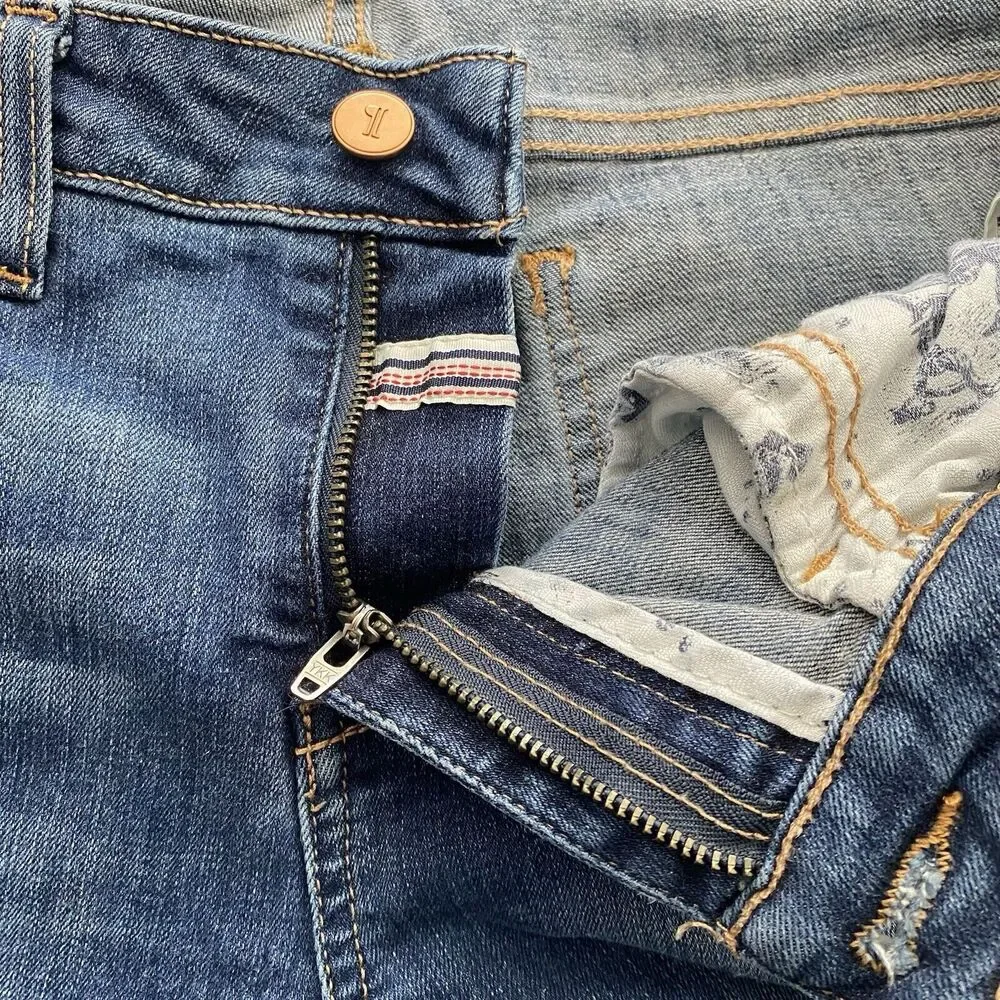 Pilcro And The Letterpress Jeans Womens 29 STET Dark Wash Mid-Rise‎ Regular Fit